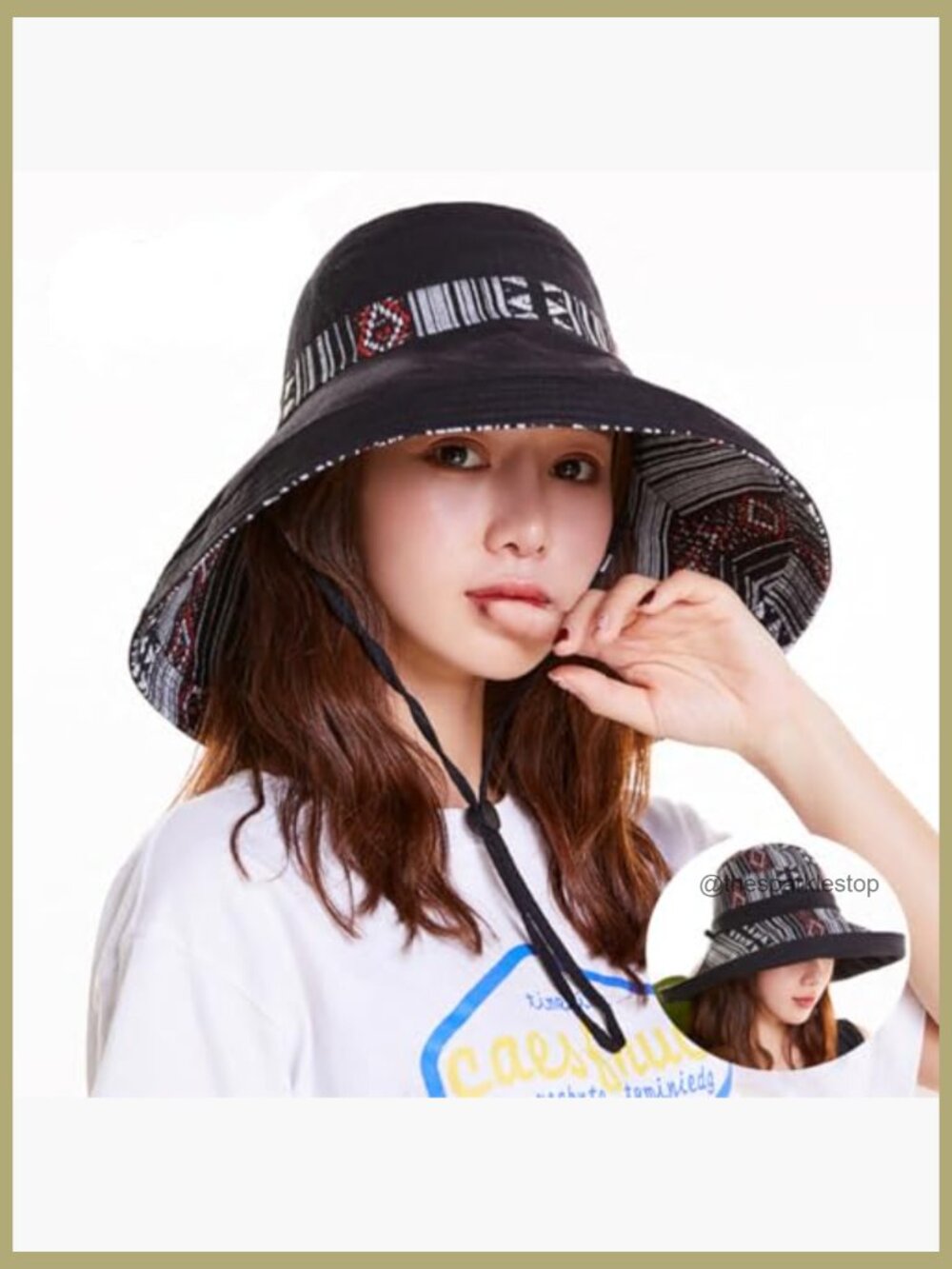 Cotton Plaid Bucket Hat Packable Sun Hat UPF50+ - Picture 6 of 6